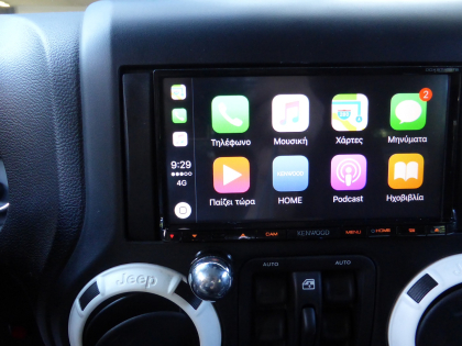 Εγκατάσταση οθόνης Kenwood, TV Tuner MPEG4 και rear camera σε Jeep Wrangler 2011. 