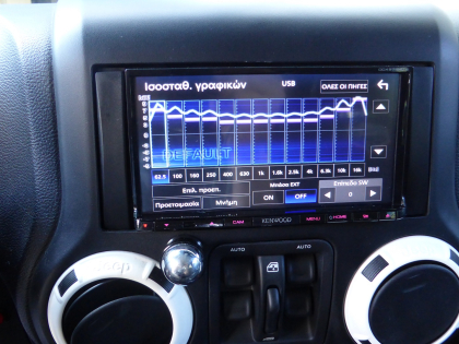 Εγκατάσταση οθόνης Kenwood, TV Tuner MPEG4 και rear camera σε Jeep Wrangler 2011. 