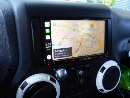 Εγκατάσταση οθόνης Kenwood, TV Tuner MPEG4 και rear camera σε Jeep Wrangler 2011. 