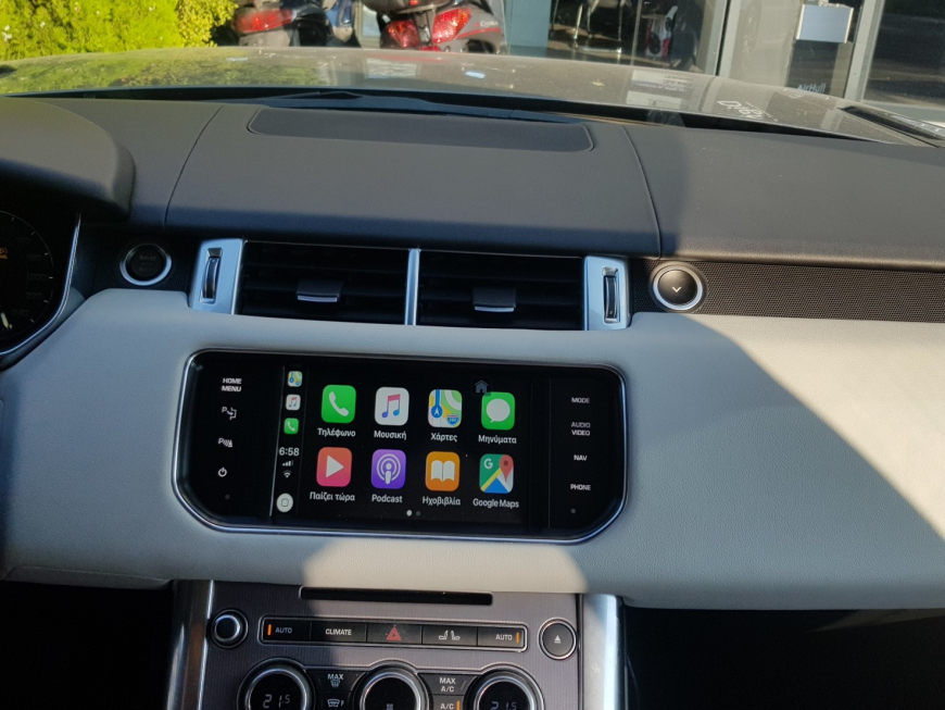 Aναβάθμιση της εργοστασιακής οθόνης σε Range Rover Sport Hybrid με Apple CarPlay και Android Auto.