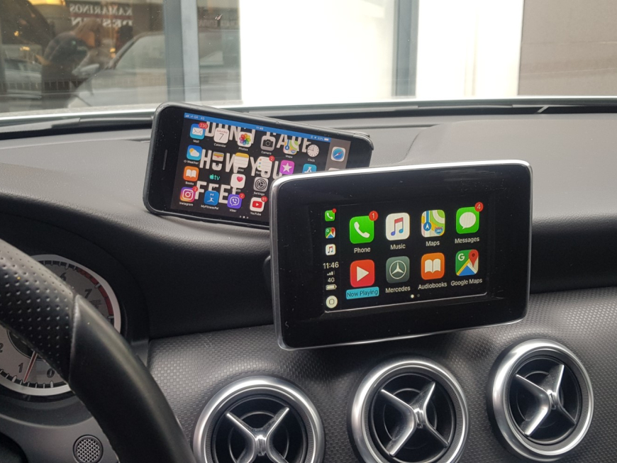 Εγκατάσταση Unique Wireless Apple CarPlay και Wireless Android Auto σε Mercedes A200 W176.