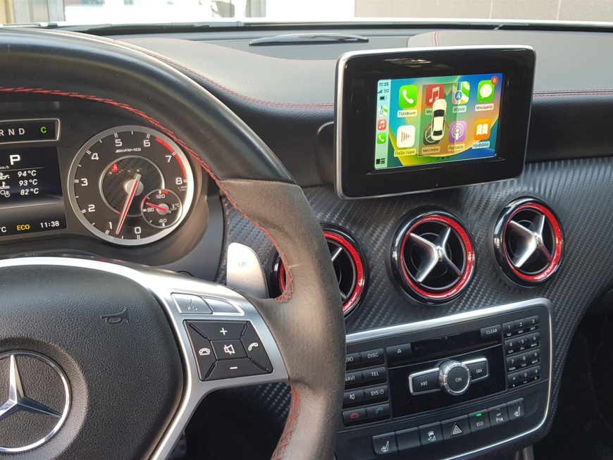 Εγκατάσταση Apple CarPlay και Wireless Android Auto σε Mercedes A45 AMG W176.