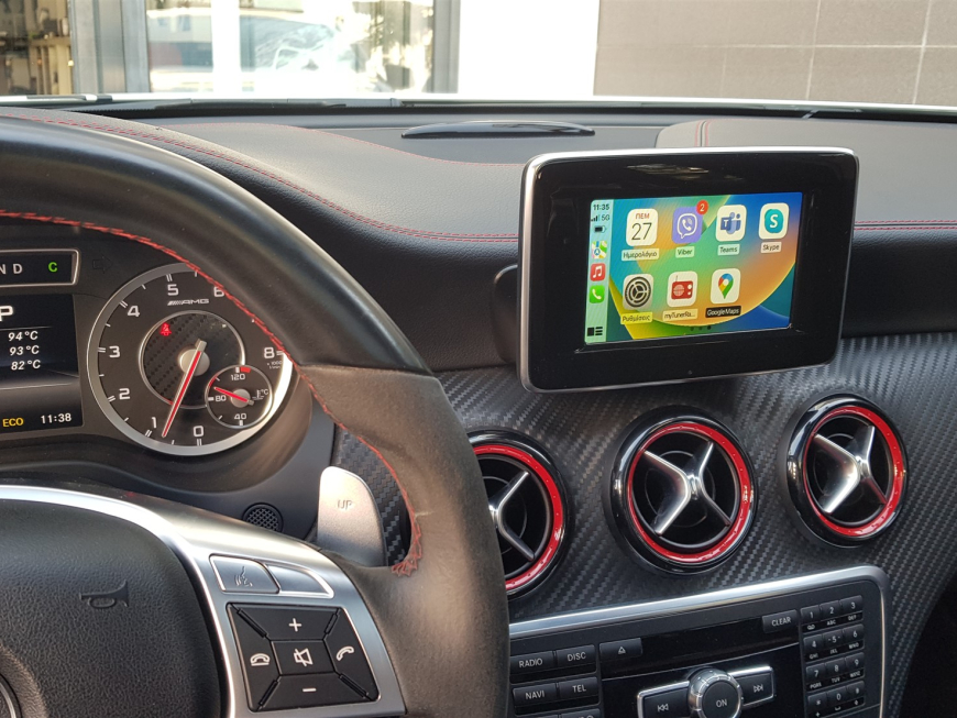 Εγκατάσταση Apple CarPlay και Wireless Android Auto σε Mercedes A45 AMG W176.