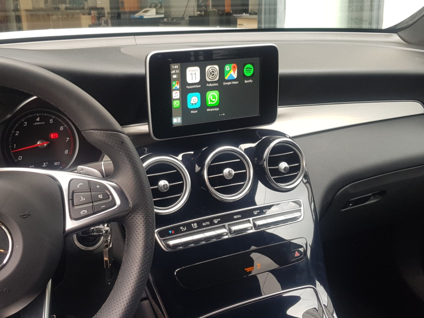 Εγκατάσταση Unique Auto Apple CarPlay, Android Auto και Media Player σε Mercedes GLC 250.