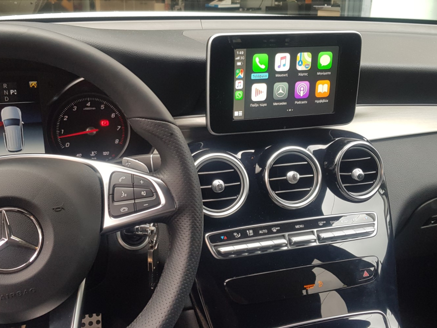 Εγκατάσταση Unique Auto Apple CarPlay, Android Auto και Media Player σε Mercedes GLC 250.