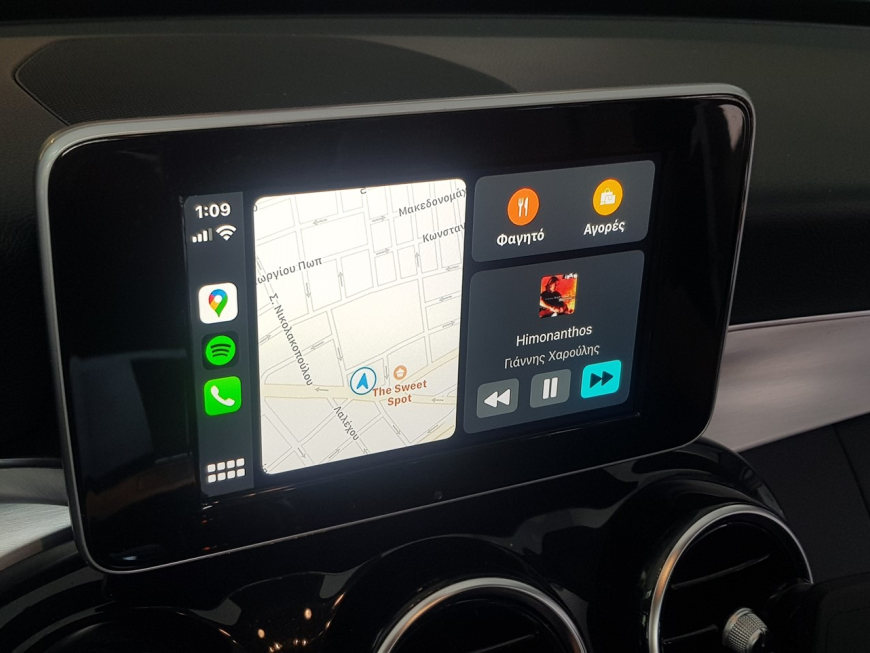 Εγκατάσταση Apple CarPlay της Unique Auto  σε Mercedes C180.