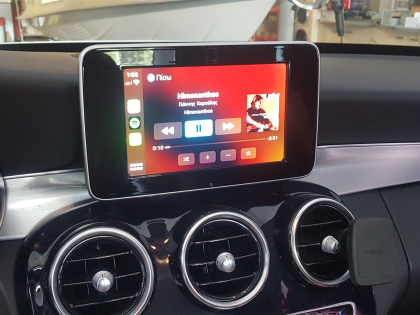 Εγκατάσταση Apple CarPlay της Unique Auto  σε Mercedes C180.