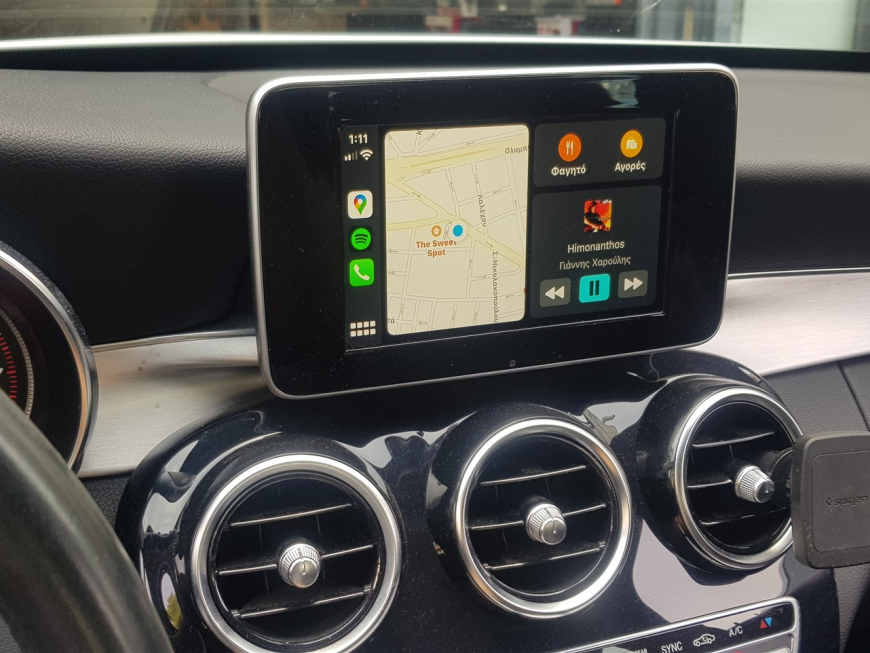 Εγκατάσταση Apple CarPlay της Unique Auto  σε Mercedes C180.