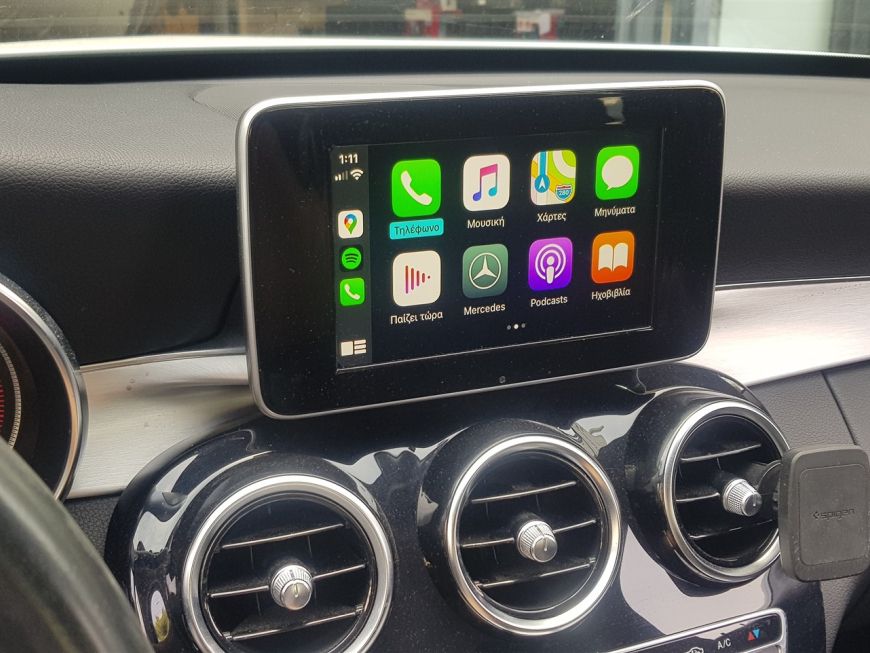 Εγκατάσταση Apple CarPlay της Unique Auto  σε Mercedes C180.