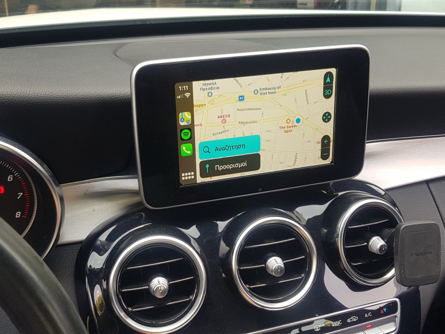 Εγκατάσταση Apple CarPlay της Unique Auto  σε Mercedes C180.