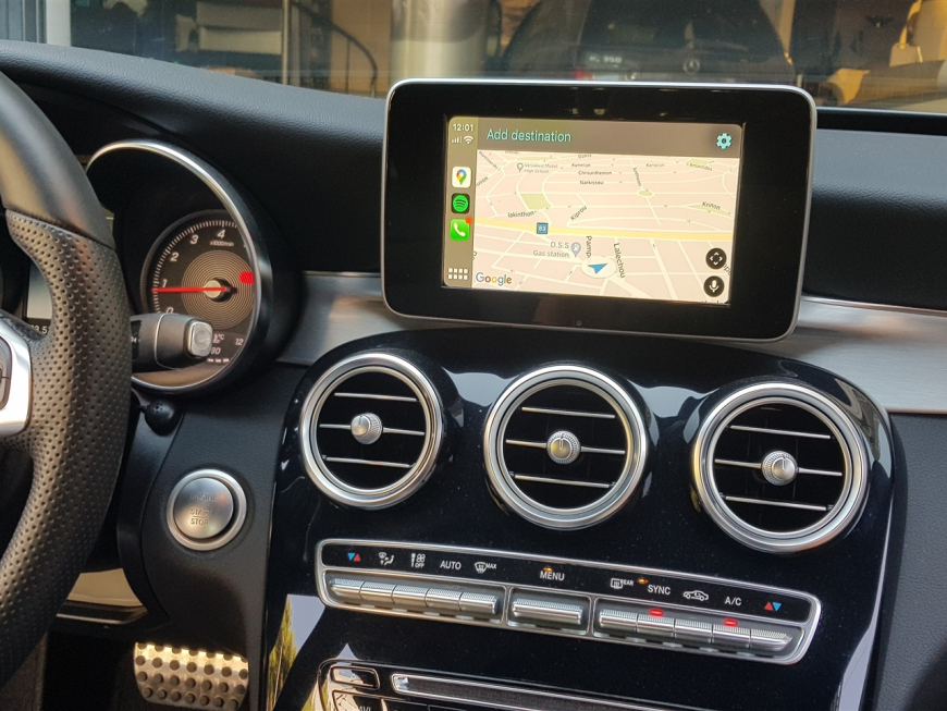 Εγκατάσταση Unique Auto Apple CarPlay Wireless σε Mercedes C180 W204.