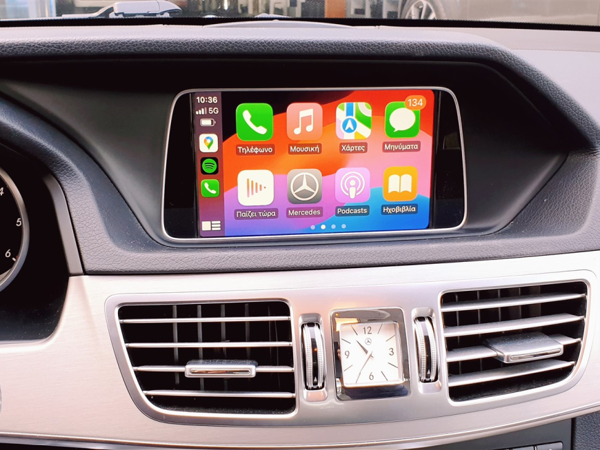 Εγκατάσταση ambient Apple CarPlay, Wireless Android Auto και Media Player σε Mercedes E200 W212 Facelift.