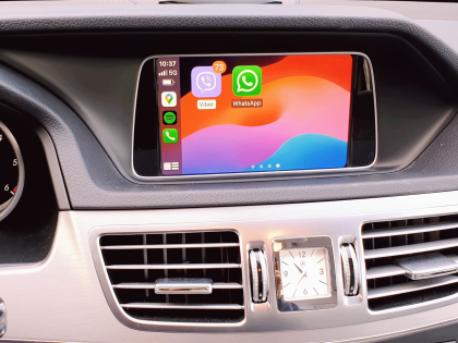 Εγκατάσταση ambient Apple CarPlay, Wireless Android Auto και Media Player σε Mercedes E200 W212 Facelift.