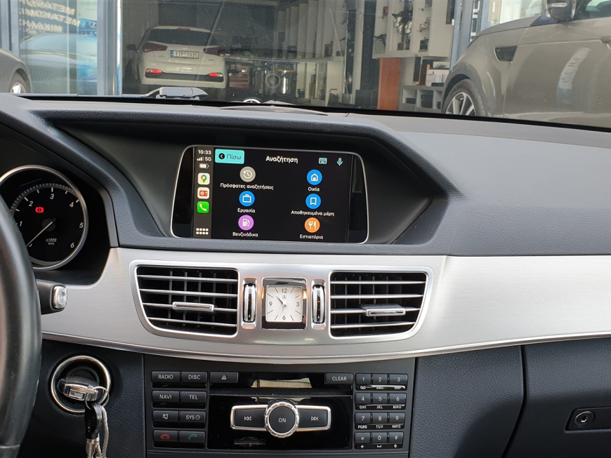 Εγκατάσταση ambient Apple CarPlay, Wireless Android Auto και Media Player σε Mercedes E200 W212 Facelift.