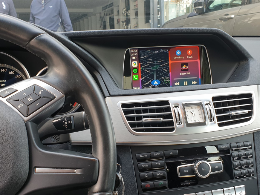 Εγκατάσταση ambient Apple CarPlay, Wireless Android Auto και Media Player σε Mercedes E200 W212 Facelift.