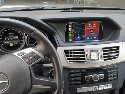 Εγκατάσταση ambient Apple CarPlay, Wireless Android Auto και Media Player σε Mercedes E200 W212 Facelift.