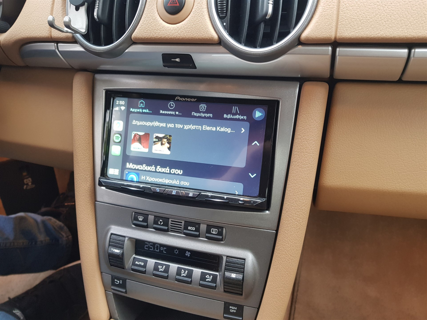 Εγκατάσταση Pioneer Avh 9200BT με Apple Car Play-Android Auto και Rear Camera σε Porsche Cayman S.
