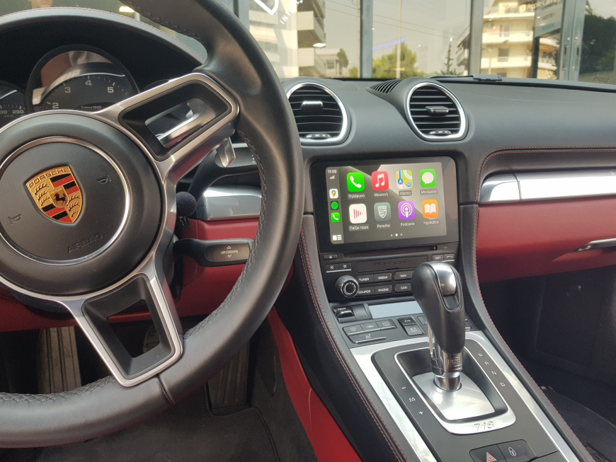 Εγκατάσταση Wireless Apple CarPlay/Android Auto της Unique Auto και Rear Camera σε Porsche Cayman (718)