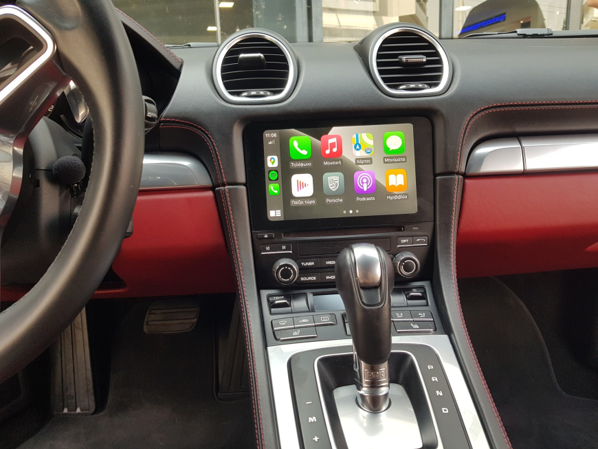 Εγκατάσταση Wireless Apple CarPlay/Android Auto της Unique Auto και Rear Camera σε Porsche Cayman (718)