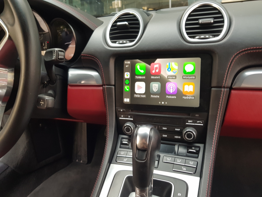 Εγκατάσταση Wireless Apple CarPlay/Android Auto της Unique Auto και Rear Camera σε Porsche Cayman (718)