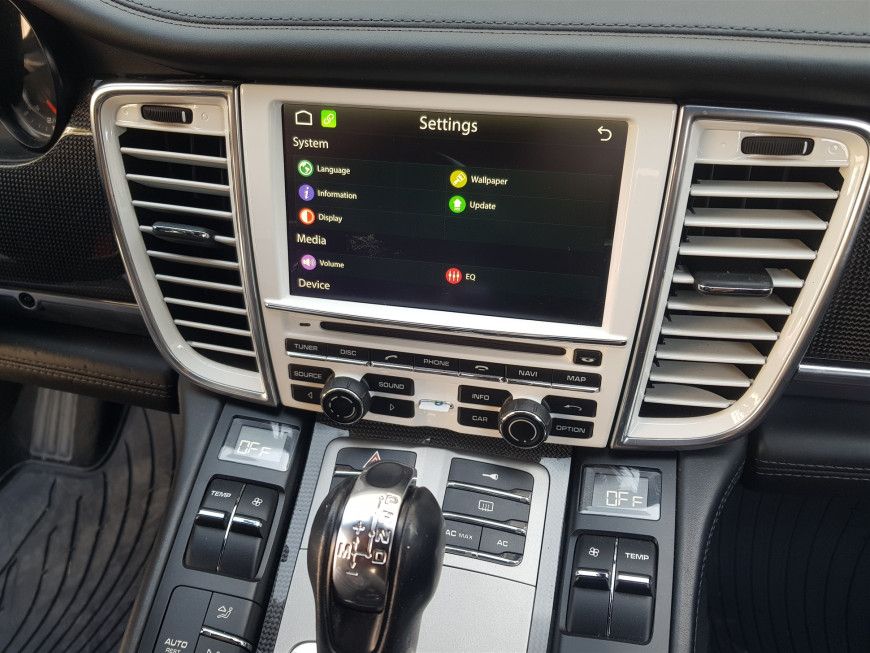 Εγκατάσταση Apple Car Play, Android Auto Wireless, Touch Screen, Mirrolink, Media Player σε Porsche Panamera 970. 