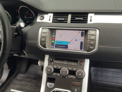 Εγκατάσταση Apple CarPlay και Android Auto στην εργοστασιακή οθόνη Range Rover Evoque 2016.