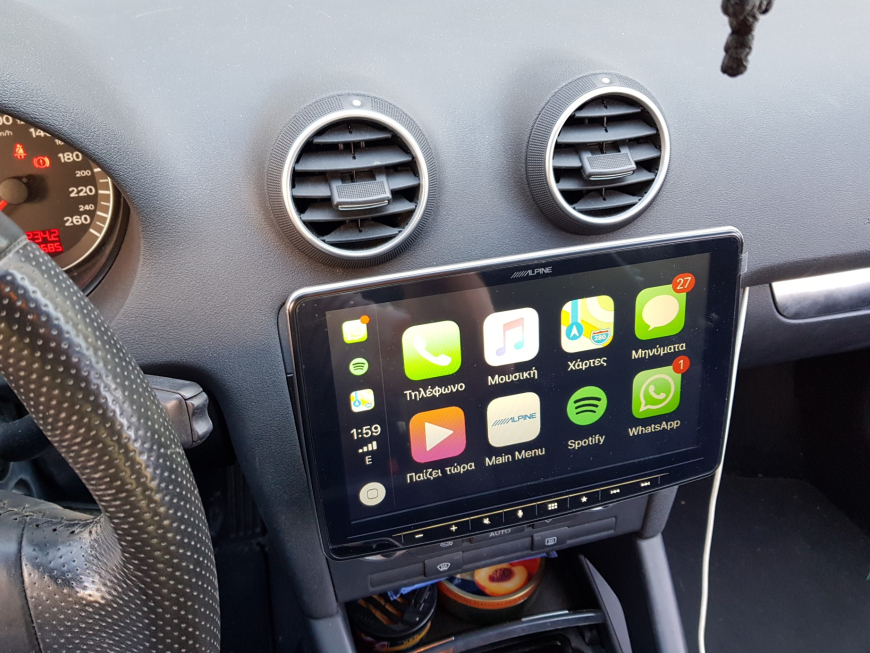 Εγκατάσταση οθόνης 2Din Alpine σε Audi S3 8P