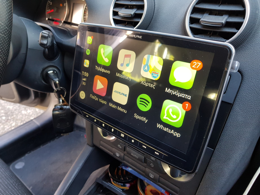 Εγκατάσταση οθόνης 2Din Alpine σε Audi S3 8P