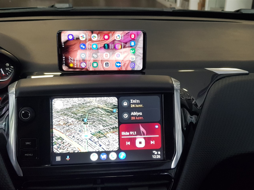 Εγκατάσταση Interface για Apple Car Play/Android Auto (Wireless), Mirroring και Front & Rear Camera Media Player σε Peugeot 2008