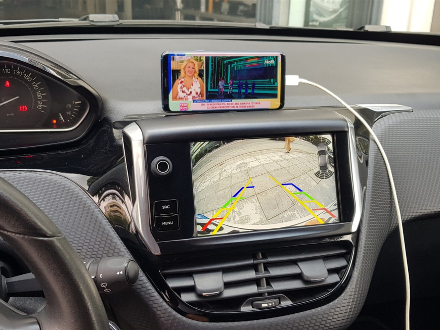 Εγκατάσταση Interface για Apple Car Play/Android Auto (Wireless), Mirroring και Front & Rear Camera Media Player σε Peugeot 2008