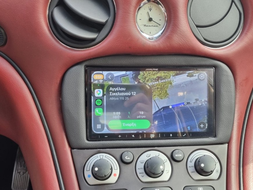 Αναβάθμιση Maserati 4200 GT: Εγκατάσταση Οθόνης Multimedia 7'' με Apple CarPlay & Android Auto