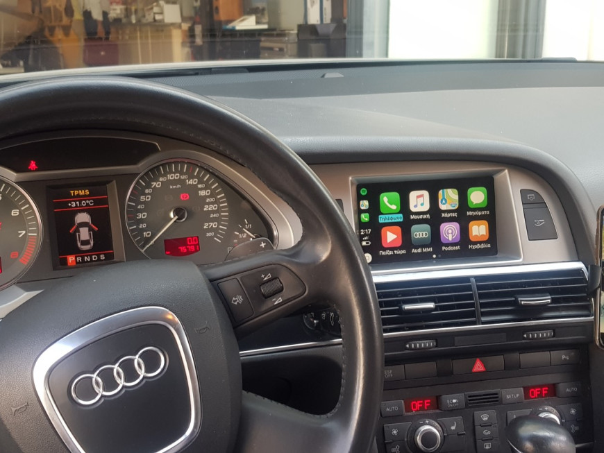 Αναβάθμιση εργοστασιακής οθόνης με Wireless Apple CarPlay/Android Auto σε Audi RS6 4F