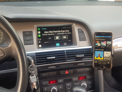 Αναβάθμιση εργοστασιακής οθόνης με Wireless Apple CarPlay/Android Auto σε Audi RS6 4F