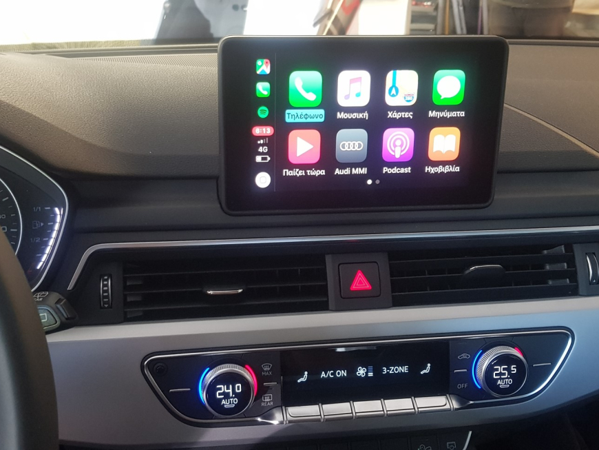 Αναβάθμιση εργοστασιακής οθόνης με Wireless Apple CarPlay/Android Auto σε Audi A4 B9/8W του 2015