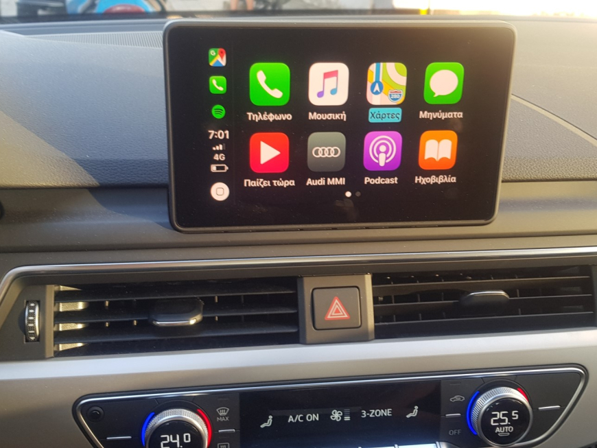 Αναβάθμιση εργοστασιακής οθόνης με Wireless Apple CarPlay/Android Auto σε Audi A4 B9/8W του 2015
