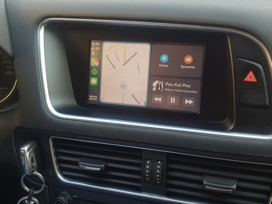 Αναβάθμιση εργοστασιακής οθόνης με Wireless Apple CarPlay/Android Auto σε Audi Q5 8R.