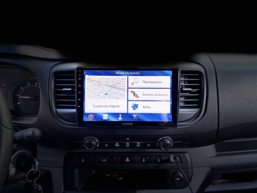 Εγκατάσταση οθόνης 2Din Lenovo και περιμετρικές κάμερες 360 σε Peugeot Expert του 2018.