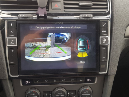 Εγκατάσταση οθόνης Alpine, Rear Camera και Parking Sensor Front & Rear σε VW Golf 7