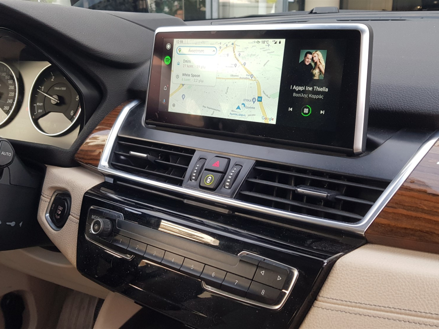 Εγκατάσταση Wireless CarPlay, Android Auto, Media Player & Rear Camera σε BMW 2 Series F45 (2014–2018).