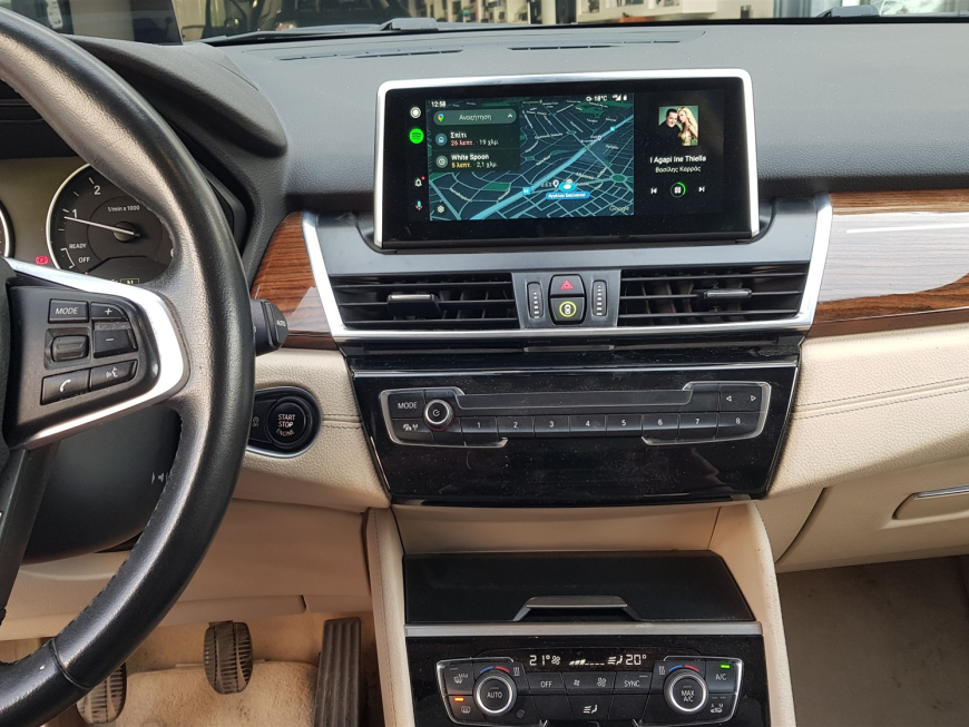 Εγκατάσταση Wireless CarPlay, Android Auto, Media Player & Rear Camera σε BMW 2 Series F45 (2014–2018).