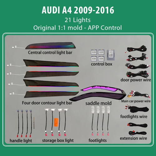 DIQ AMBIENT AUDI A4 8K FULL KIT (Digital iQ Ambient Light Audi A4 mod. 2009-2016, 21 Lights)