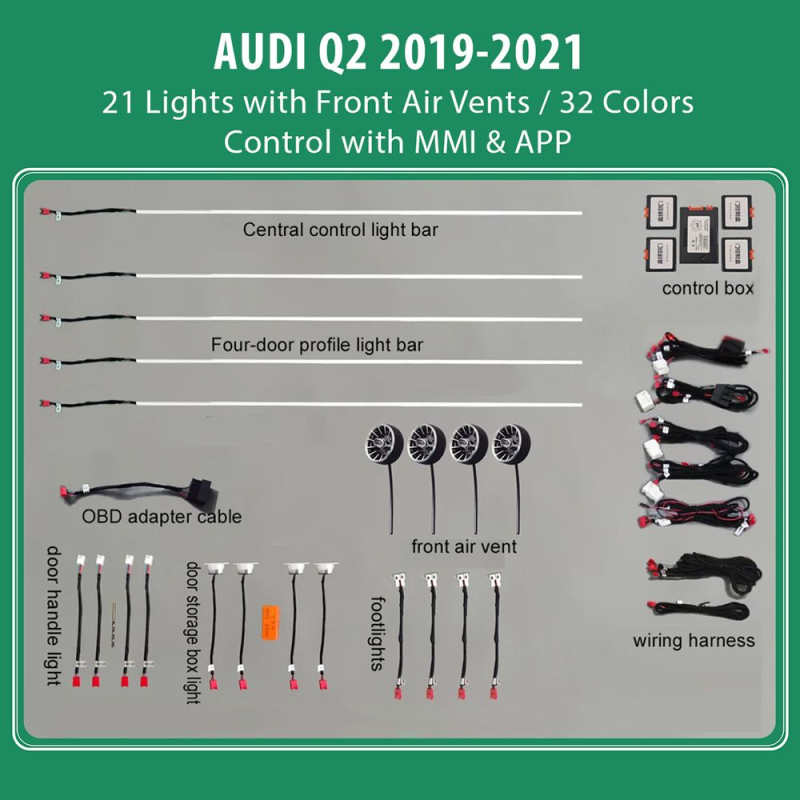 DIQ AMBIENT AUDI Q2 mod. 2019> (Digital iQ Ambient Light Audi Q2 mod. 2019-2021, 21 Lights) DIQ AMBIENT AUDI Q2 mod. 2019> (Digital iQ Ambient Light Audi Q2 mod. 2019-2021, 21 Lights)