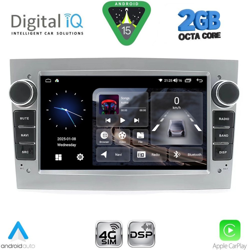 DIGITAL IQ BLF 319SL_CPA (7" DECK) MULTIMEDIA SYSTEM for OPEL ALL mod. 2004-2014 (SILVER)