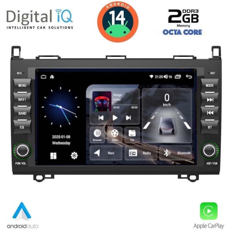 DIGITAL IQ BLF 368_CPA (8" DECK) MULTIMEDIA OEM for MERCEDES A – B – SPRINTER – VITO – VIANO mod. 2004-2020