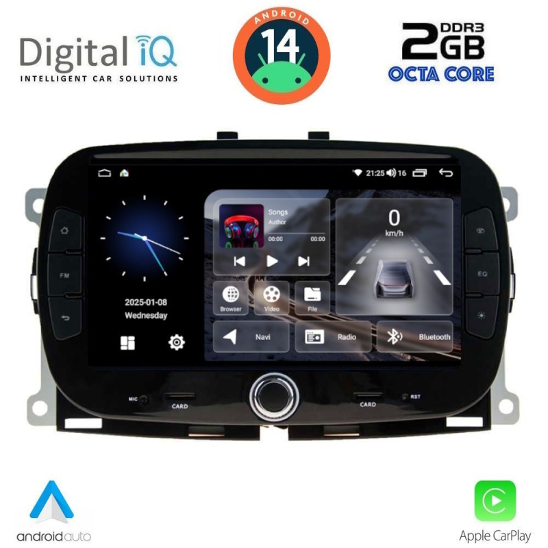DIGITAL IQ BLF 398_CPA (7" DECK) MULTIMEDIA SYSTEM for FIAT 500 mod. 2016>