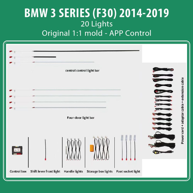 DIQ AMBIENT BMW S.3 (F30) (Digital iQ Ambient Light for BMW Series 3 (F30) mod. 2014-2019 with 20 Lights)