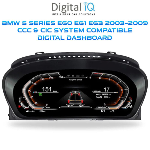 DIGITAL IQ DGU 958_IC (12.3in) BMW 5 Series E60 - E61 - E63 mod. 2003-2009 CCC & CIC COMPATIBLE DIGITAL DASHBOARD