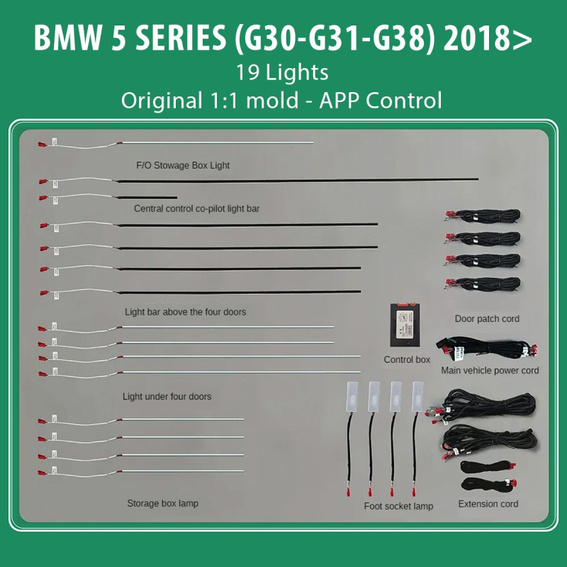 DIQ AMBIENT BMW S.5 (G30-G31-G38) Mod.2018> (Digital iQ Ambient Light BMW Series 5 mod.2018> 19 Lights) DIQ AMBIENT BMW S.5 (G30-G31-G38) Mod.2018> (Digital iQ Ambient Light BMW Series 5 mod.2018> 19 Lights)