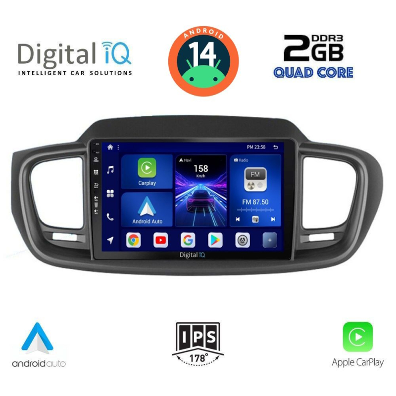 DIGITAL IQ BXC 3319_CPAA (10inc) MULTIMEDIA TABLET for KIA SORENTO mod. 2014-2020 DIGITAL IQ BXC 3319_CPAA (10inc) MULTIMEDIA TABLET for KIA SORENTO mod. 2014-2020