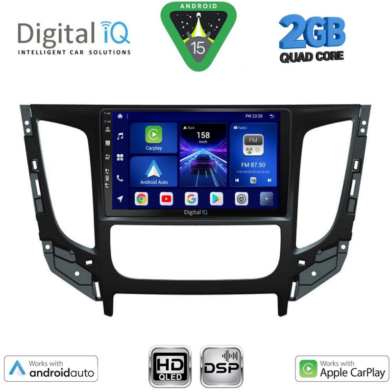 DIGITAL IQ BXC 3437_CPAA CLIMA (9inc) MULTIMEDIA TABLET for MITSUBISHI L200 mod. 2015-2019 with CLIMA